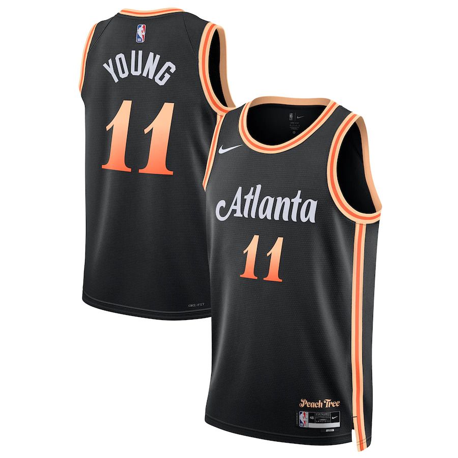 Men Atlanta Hawks #11 Trae Young Nike Black City Edition 2022-23 Swingman NBA Jersey->atlanta hawks->NBA Jersey